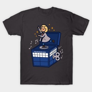 Cute Female Doctor Time Traveller Sci-fi Music Box Cartoon T-Shirt